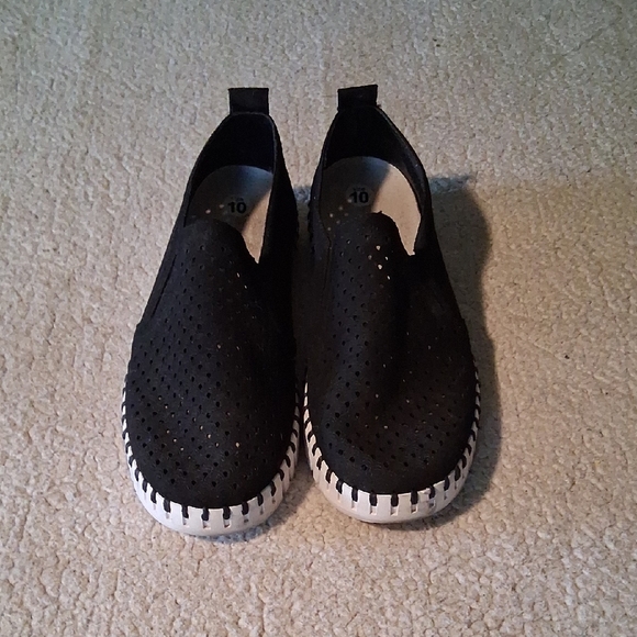 Ilse Jacobsen Black Perforated Flats with White Soles - Picture 1 of 6